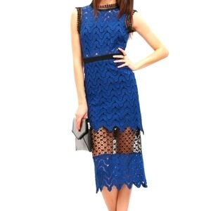 NQMM Crochet Lace Midi Dress